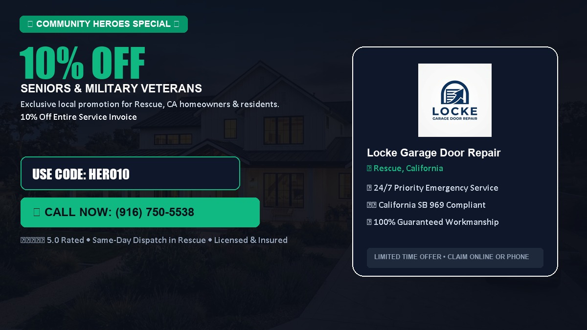 10% OFF Senior Citizens (65+) & Military / Veteran Community Discount in Rescue, CA